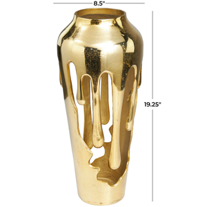 Vase à fleurs de luxe de table en aluminium finition or moderne pour la décoration de la maison, des mariages et des événements - Product Image 3