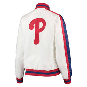 Veste en satin personnalisée de l'équipe de baseball américaine vintage de haute qualité College Letterman brodée Bomber Varsity Jacket - Product Image 4