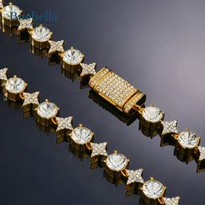 Gran oferta, collar de estrella cuadrangular helada de 8mm para hombres, oro de 14K, joyería fina chapada en plata 925, collares de moissanita, collar caliente - Product Image 4