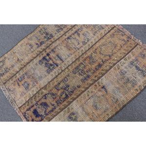 Tapis turc vintage, petit tapis de 2,8 x 2,8 pieds, tapis à bordure brune - Product Image 4