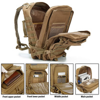 Sac à dos tactique durable avec logo personnalisé, impression, broderie, randonnée, camping, voyage, fourniture du fabricant OEM ODM
