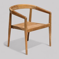 Chaises de jardin empilables en teck naturel faites à la main, fauteuils de patio confortables avec dossier pour la maison, le bar et les repas en extérieur