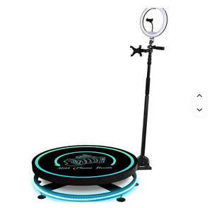 Plateforme en verre pour cabine photo 360 avec lumières RGB, application logicielle et télécommande, pour événements, avec caméra rotative automatique à 360° - Product Image 2