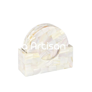 Juego de Posavasos de Resina MOP con Incrustaciones, Diseño Personalizable, Ligeros, Decorativos con Nácar, para Té y Hogar - Product Image 1