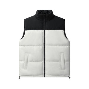 Chaleco acolchado sin mangas unisex para invierno, venta directa de fábrica con cremallera, cuello levantado personalizado, chalecos de tela de dos tonos, chaqueta OEM Flexible - Product Image 6