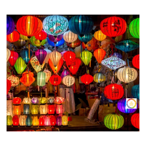 Lanternes en soie vietnamiennes traditionnelles colorées décoratives de haute qualité - Lanterne suspendue d'extérieur antique 99GD - Product Image 2