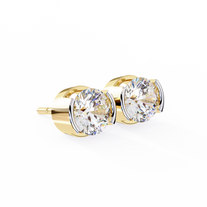 Pendientes de Oro de 18K con Diamantes Cultivados en Laboratorio, Diseño Único de Aro y Perno para Compromiso, Oro Rosa, Oro Blanco, Oro Amarillo - Product Image 5