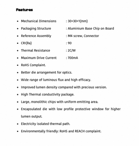 Polymatech Standard <b>COB</b> Series FL09COB3030 Always White 90 CRI <b>LED</b> Architectural Lighting Fixture High Performance - Product Image 4