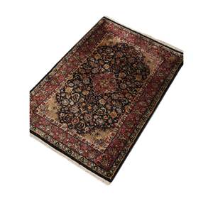 Alfombra de Seda Anudada a Mano Gulmarg, Diseño de Medallón Rojo y Naranja, Nueva Alfombra Rectangular de Estilo Puzzle para Sala de Estar -Pae-5987 - Product Image 2