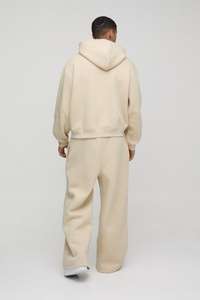 High Quality Men's Heavyweight Fleece Cotton Hoodie <b>Tracksuit</b> Set Baggy Hoodies Sweatpants Loose Fit Jogger Long Sweat - Product Image 2