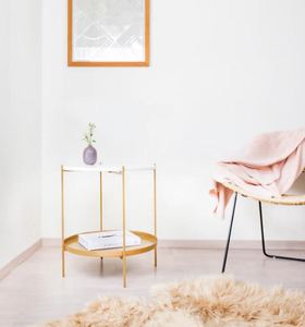 Premium Simple Antique Table d'appoint Table basse chambre Mini café balcon salon Table ronde - Product Image 6