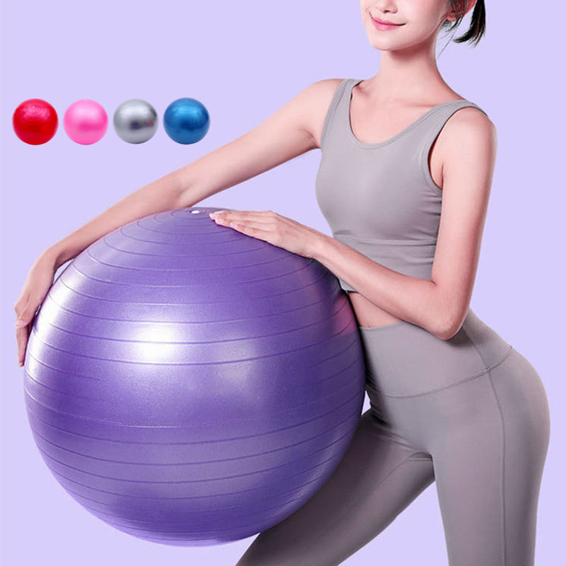 Melenlt 75cm Extra Thick PVC Yoga Ball Anti-Burst Big Exercise Ball for  Pilates Fitness Core Training and Massage