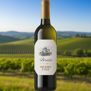 BRUSA Vino Bianco Smooth Balanced Italian White <b>Wine</b> 750ml 6 Bottles Per Box Made in Italy - Product Image 3