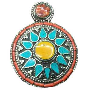 Nouvel arrivage-Charme en métal de style traditionnel Pendentif de mode ethnique unique Pendentif de mode en alliage de cuivre plaqué argent - Product Image 4