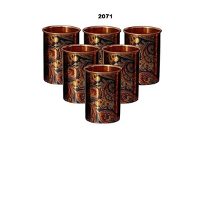 Gobelet en métal imprimé en cuivre antique Design classique Cadeau d'affaires Gobelet Drink Ware & Serveware Bons avantages pour la santé 300 ML Lot de 6 - Product Image 1