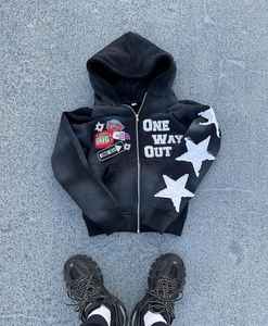 Streetwear 450gsm 100% Coton Surdimensionné Hommes Zip Up Hoodies Casual Blank Zippered Hoodie Hommes Hoodies - Product Image 2