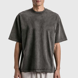 Camiseta Informal de Algodón 100% para Hombre, Camisetas Lisas de Corte Holgado para Imprimir, Sostenibles, Lisas, Lavadas con Ácido, Estilo Hip Hop - Product Image 5