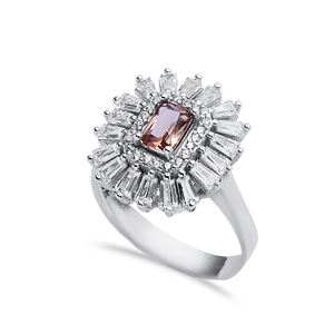 Baguette แหวนคลัสเตอร์หิน CZ สี่เหลี่ยมผืนผ้าหิน sultanite 925แหวนเงินสเตอร์ลิงเครื่องประดับตุรกีขายส่ง - Product Image 1