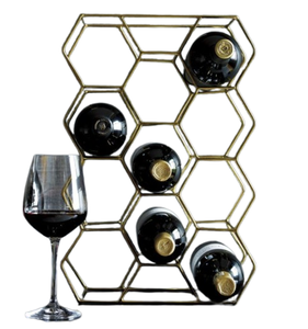 Porte-bouteilles en métal au design unique pour le comptoir de la maison Porte-bouteilles de vin en fer forgé pour le stockage - Product Image 4