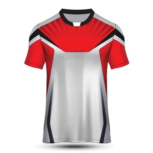 Camiseta de rugby del día del juego con cortes ergonómicos en los hombros Tela que absorbe el sudor Patrones de dos colores y opciones de marca del club - Product Image 3