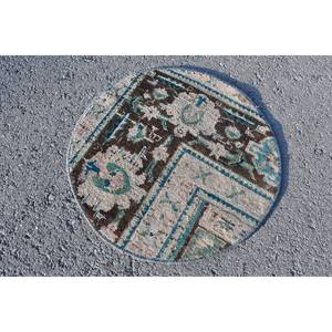 Handmade Traditional Green Blue 1.9x1.9ft Turkish <b>Rug</b> Large Area Abstract Pattern Rectangle <b>Rugs</b> for Bedroom Hallway <b>Bedside</b> Use - Product Image 2