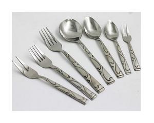 Juego de cubiertos de acero inoxidable puro con juego de bajo precio de 5 Juegos de cubiertos de diseño martillado para decoración de mesa - Product Image 5