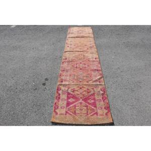 พรมขนแกะตุรกีวินเทจขนาดใหญ่สี่เหลี่ยมขนาด26 x 112ft สีชมพูสีส้มการเย็บปะติดปะต่อกันการออกแบบสำหรับวัยรุ่นยางสำหรับตกแต่งห้องนั่งเล่น - Product Image 1