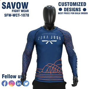 T-shirt de compression à manches courtes pour homme OEM Rash Guard MMA BJJ, entraînement en salle de sport, séchage rapide, respirant, surf, protection UV - Product Image 6