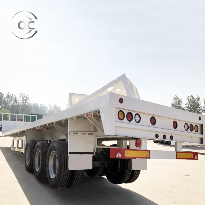 3 trục container bên nâng lên xe tải Trailer container phẳng Trailer để bán