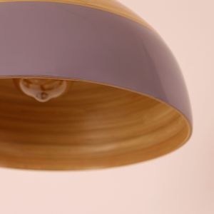 โคมไฟหวายไม้ไผ่ทอจี้สีม่วงอ่อนทำด้วยมือสำหรับโรงแรมรีสอร์ท - Product Image 5