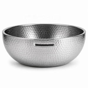 Round Double wall Stainless Steel Pedicure Bowl Handcrafted Foot Spa Basin for Nail Salon Wellness Centres Hotels - Product Image 3