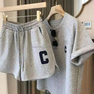 Conjunto de Shorts Deportivos para Mujer, Verano, Color Sólido, Casual, 2 Piezas, para Correr - Product Image 2