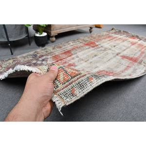 Classic Large 3.9 X 8.7ft Area Rug Vintage <b>Red</b> Beige Turkish <b>Wool</b> with Abstract Pattern for Hallway or Latex Room Decor - Product Image 3