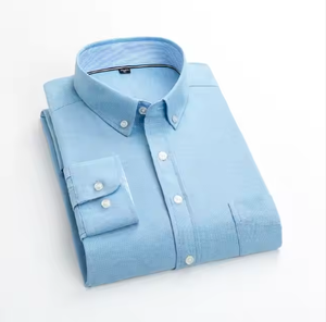 Camiseta de Manga Larga para Hombre, Cuello en V, 100% Algodón, Diseño Sólido, Corte Regular, Tejido Oxford, Transpirable y de Secado Rápido - Product Image 4