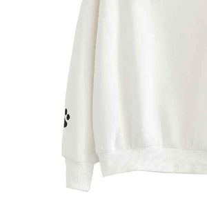 Sweat-shirt à capuche pour femme avec imprimé visage de chat mignon, manches longues, style Harajuku, pull ample décontracté, vêtements de rue pour adolescentes - Product Image 2