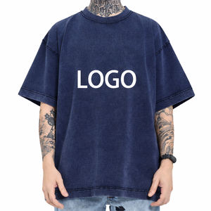 Camiseta Extra Grande para Hombre, Lavada al Ácido, Personalizada al por Mayor, Roja, Estilo Urbano Vintage, con Logotipo Personalizado - Product Image 3