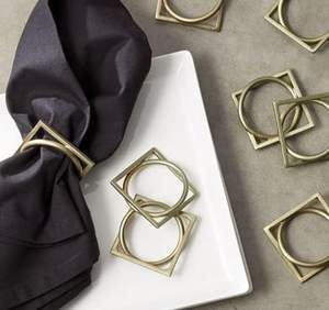 ที่เก็บผ้าเช็ดปากโลหะสีดำพร้อมอุปกรณ์บนโต๊ะอาหารสำหรับงานแต่งงาน - Product Image 3