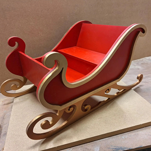 Neuf en Inde, directement de l'usine : Décoration de Noël écologique, traîneau en bois personnalisable et sur mesure à prix réduit - Product Image 1