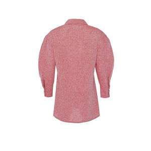 Blusa Casual de Popelina con Cuello Alto y Detalle de Botones - Product Image 3