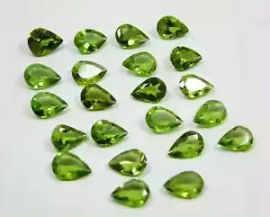 Joyería de piedras preciosas sueltas semipreciosas de pera facetadas de peridoto Natural hecha a mano de 4x6mm de calidad excepcional de fabricante verificado - Product Image 2