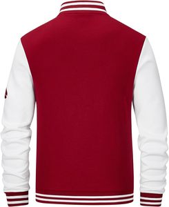 2026 chaqueta Varsity de lana para hombre, diseño de béisbol transpirable, logotipo frontal, lona, calle alta, Letterman de talla grande para primavera - Product Image 6