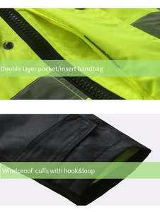 Chaquetas de hombre Seguridad de alta visibilidad Reflectante Hi Vis Ropa de trabajo de invierno Chaqueta de seguridad de invierno Construcción - Product Image 3