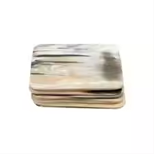 Dessous de verre en noyer Vaisselle de qualité d'exportation indienne Sous-verres en pierre à thé en corne pour la maison et le restaurant Utilisation par l'artisanat en croissant - Product Image 2