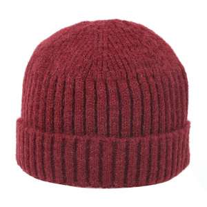 Gorro de Punto de Color Liso Unisex, Gorro de Invierno Suave con Vuelta - Product Image 1