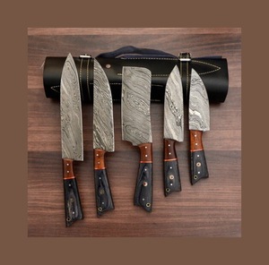 Juego de cuchillos de Chef de acero de Damasco de alta calidad, juego de 5 piezas hecho a mano, suministro directo de fábrica, superventas para uso en la cocina - Product Image 1