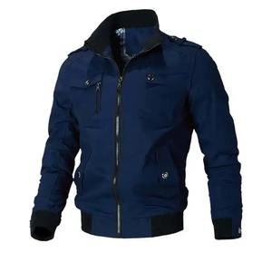 Chaqueta bomber de satén de poliéster con logotipo personalizable para hombre de alta calidad con cuello levantado ropa informal de calle para servicio OEM - Product Image 1