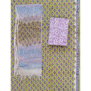 Unstitched <b>Block</b> <b>Printed</b> Cotton Kota Doriya Dupatta with Lehenga Choli and Salwar Pakistani Style Indian Saree Dress - Product Image 1