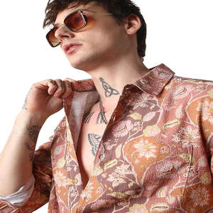 เสื้อเชิ้ตแขนยาวคอปกตั้งแบบลำลองสำหรับผู้ชายชุดสำนักงานแบบเป็นทางการทำจากผ้าฝ้าย - Product Image 3