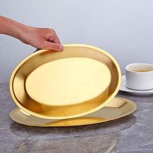 Placa de metal para servir aperitivos, comidas, postres, elegante, duradera, fácil de limpiar, adecuada para la cocina y la fiesta del hogar - Product Image 6