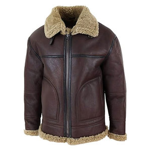 Chaqueta de Aviador de Piel de Oveja Real para Hombre - Product Image 2